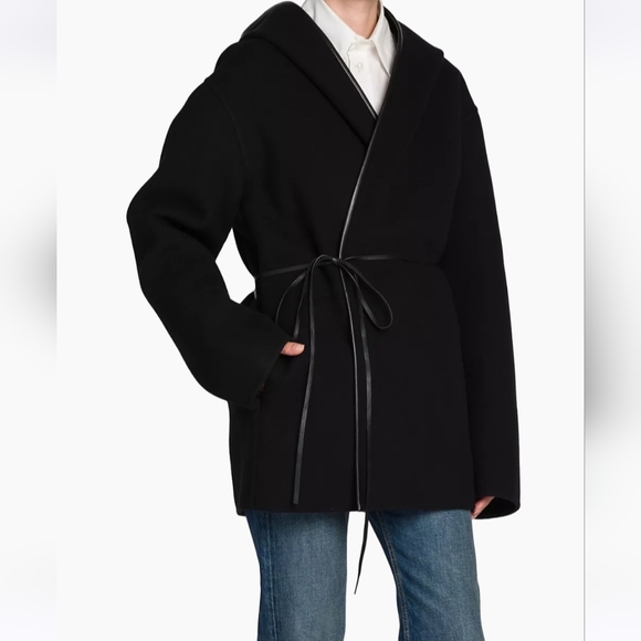 Bottega VenetaHooded Wool & Cashmere Wrap Coat 38 - Picture 9 of 10